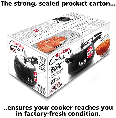 Hawkins Contura Hard Anodized Induction Compatible Extra Thick Base Pressure Cooker, Black, 5L