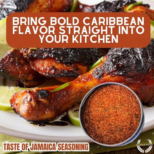 Gustus Vitae | Taste of Jamaica Seasoning | Jamaican Jerk Spice Blend | Premium Small Batch Seasoning | Gourmet Culinary Spices | All Natural | Non
