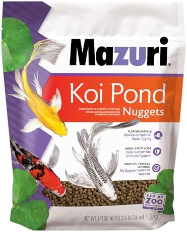 Mazuri Koi Floating Pond Nuggets, Floating Koi Fish Food for Ponds, 20 lbs