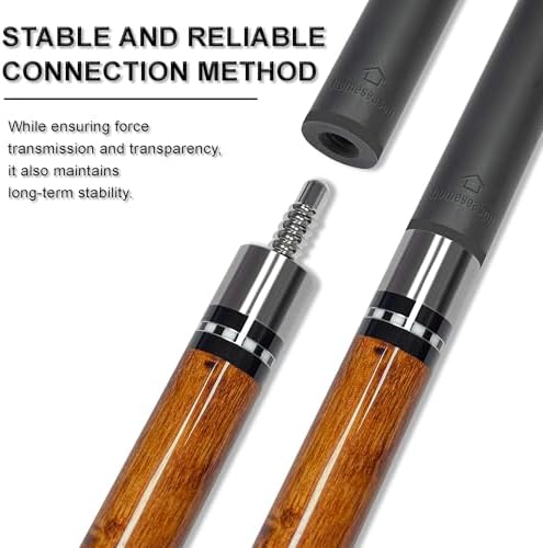 HomeSeason 58inch Carbon Fiber Pool Cue Stick with Screw-in Extension and Leather Case, 18oz Low Deflection Professional Cue Stick for Billiards, 13mm Tip