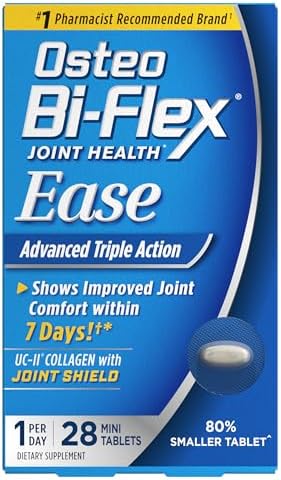 Osteo Bi-Flex Ease Mini Tablet Triple Action UC-II Collagen Supplement | With Vitamin D, Improve Joint Function, Strength, Flexibility, Mobility, 28 Mini Tabs