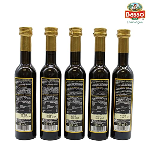 BASSO 1904 Infused Extra Virgin Olive Oil Gift Box Set, 8.5 Fl Oz (250 ml)