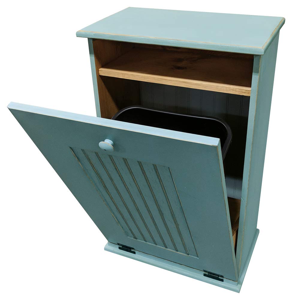 Sawdust City Tilt-Out Wooden Trash Bin Holder (Old - Black)