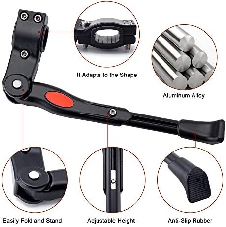 UHACKER Adjustable Bike Kickstand Aluminum Rear Side Bicycle Stand for Bike 22"-26"
