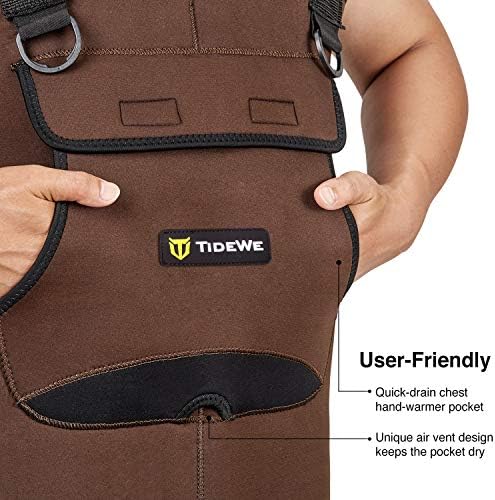 TIDEWE Neoprene Chest Waders for Men, Waterproof Bootfoot for Hunting | Warm Waterproof Slip-Resistant Men's Bootfoot Fishing Waders for Hunting & Wetland Work