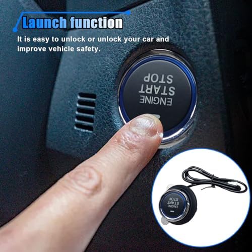 BDZMC Car Push Engine Start Button Kit | Upgrade Push to Start Ignition Kit, Smart Keyless Go System for Most DC12V Cars