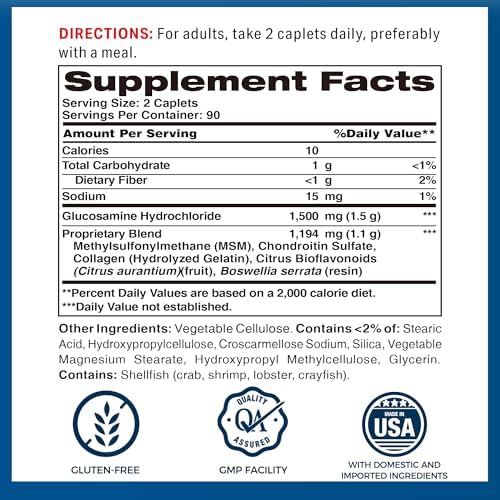 Vitamin World Triple Strength Joint Mover, Glucosamine Chondroitin with MSM | Joint Support Supplement, Collagen & Boswellia Serrata Extract, Support Joint Strength, Comfort & Flexibility, 270 Caplets