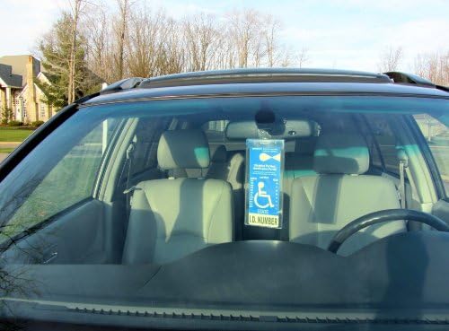 Mirortag Silver - a Novel Holder for Louisiana & Indiana Handicap Parking Placard & Other Hang Tag Permits. Magnetically Display & Remove Your Tag.