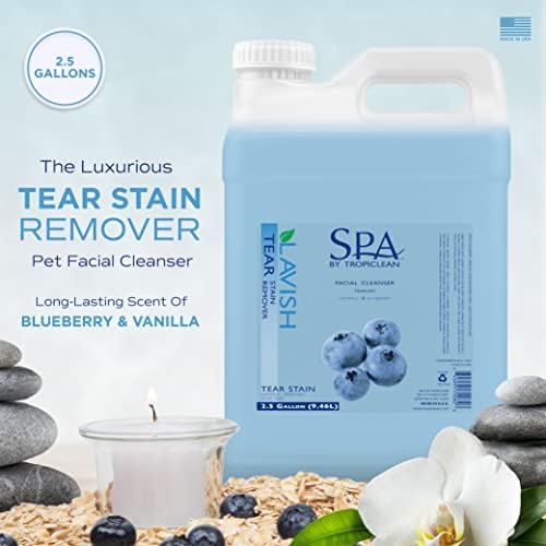 TropiClean SPA Tear Stain Remover for Dogs, Blueberry Facial, 2.5 Gallon