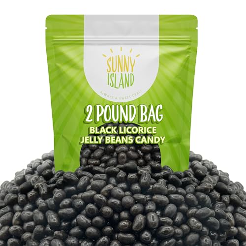 Black Licorice Jelly Beans, Classic Licorice Candy, 2 Lb Bag | Old Fashioned Candy, Chewy Candy