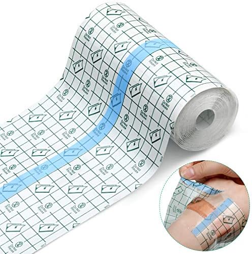 BBTO Transparent Waterproof Adhesive Dressing Bandage Tape, 6 x 197 Inch