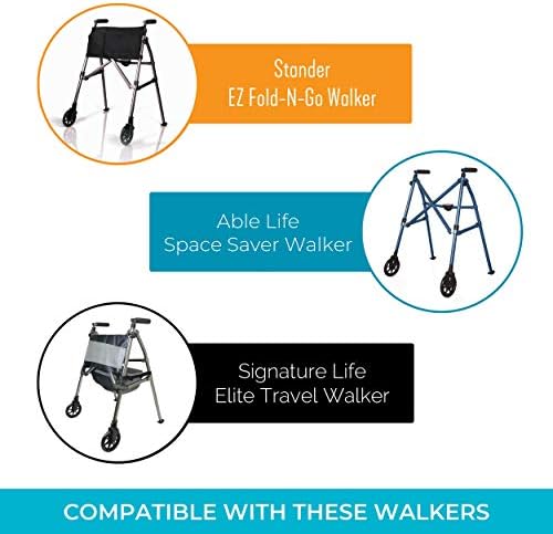 Stander Replacement Walker Ski Glides, Compatible with Stander's Wonder-Walker and Wonder-Walker-Plus, Black, Set of 2