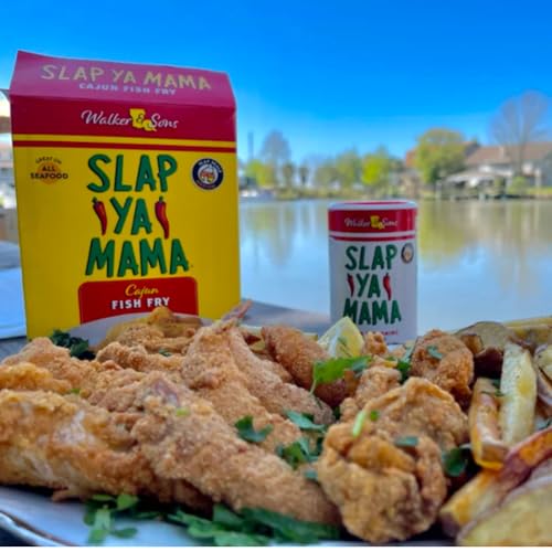 Slap Ya Mama Louisiana Style Cajun Fish Fry, No MSG and Kosher, 12 Ounce Box, Pack of 3 | Three 12 oz boxes of Cajun fish-fry breading for fish