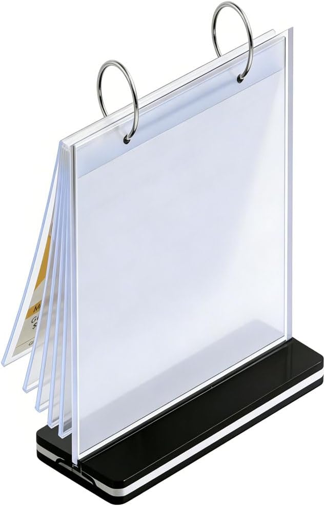 A5 Acrylic Plastic Folder with T-Shaped Stand - Indoor/Outdoor Suction Cup Holder -- For Documents, Photos, Menus & Marketing Racks