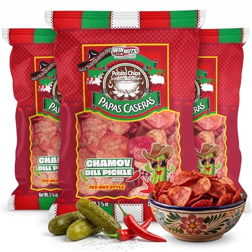 WINNUTS Jalapeño Chips Kettle Cooked (3 Pack, 5.6 oz Each) | Authentic Mexican Style Spicy Potatoes Chips | Homestyle "Papa Casera" for Parties