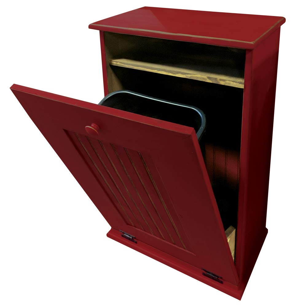 Sawdust City Tilt-Out Wooden Trash Bin Holder (Old - Black)