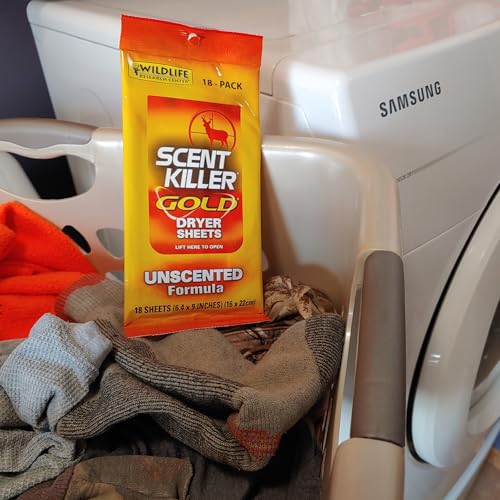 Wildlife Research Scent Killer Gold Dryer Sheets (Unscented) 18 Count (Pack of 1)