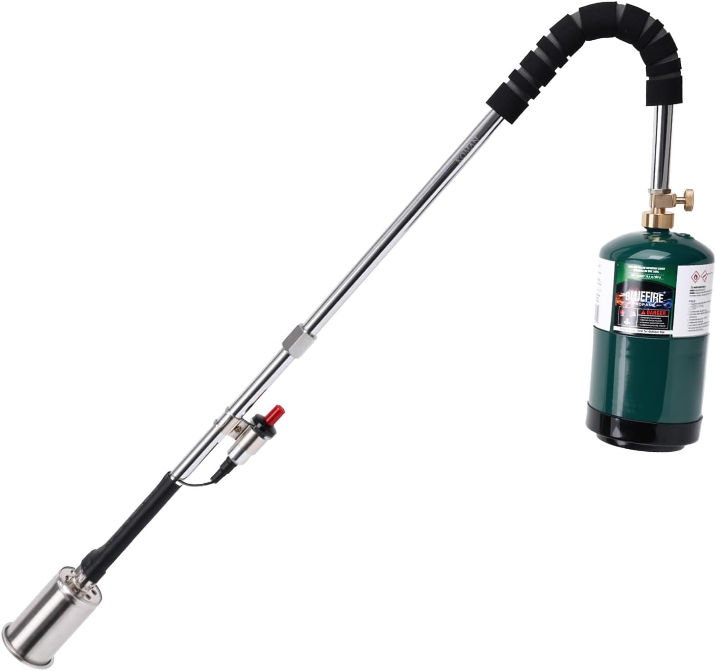 KOMAN Weed Torch Propane Burner, 35" Long Arm, Self-Ignition, Fuel by 1LB /5-40LB Propane Tank, for Roofing, Weeding