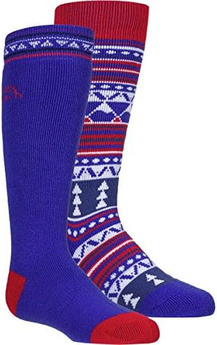 Bridgedale Merino Ski Sock - 2-Pack - Kids' Royal/Red, M