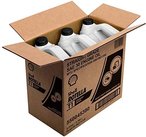 Shell Rotella 550019857-3PK T1 30 Heavy Duty Diesel Engine Oil (CF/CF-2) - 1 Gallon Jug Pack of 3