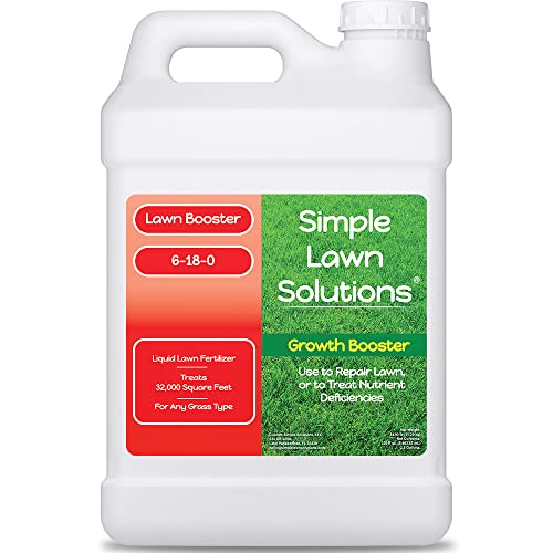 Extreme Grass Growth Lawn Booster- Liquid Spray Concentrated Starter Fertilizer with Humic Acid- Any Grass Type- Simple Lawn Solutions (32 oz. w/Sprayer)