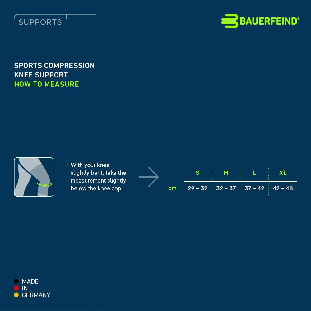 Bauerfeind Sports Compression Knee Sleeve - Lightweight Design with Gripping Zones for Knee Pain Relief & Performance