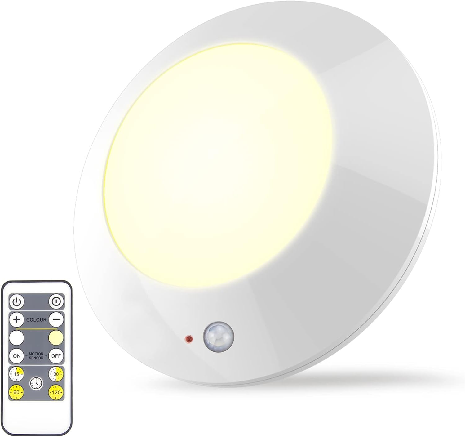 BIGMONAT Wireless Ceiling Light with Remote and Timer, Dimmable Motion Sensor Shower Light