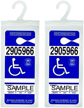 Handicap Placard Holder - Ultra Transparent Disabled Parking Permit Placard Protective Holder Cover with Large Hanger by Tbuymax (Set of 2)