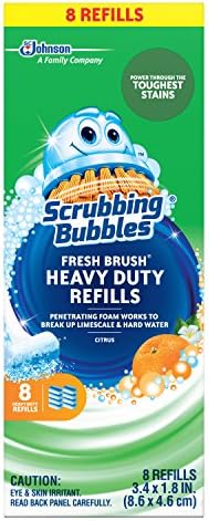 Scrubbing Bubbles Toilet Bowl Wand Cleaner Refills, Fresh Brush Heavy Duty Cleaner Toilet Refill Pads, Removes Limescale & Odors, Citrus Scent, 8 Count (Pack of 1)