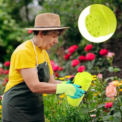 Handheld Spreader Set with Scoop & Gloves for Seed, Salt, De-icer,Green