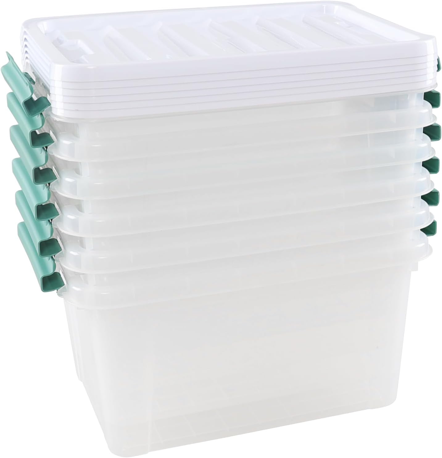 17.5 L Clear Plastic Storage Box, 4-Pack Latch Storage Bin