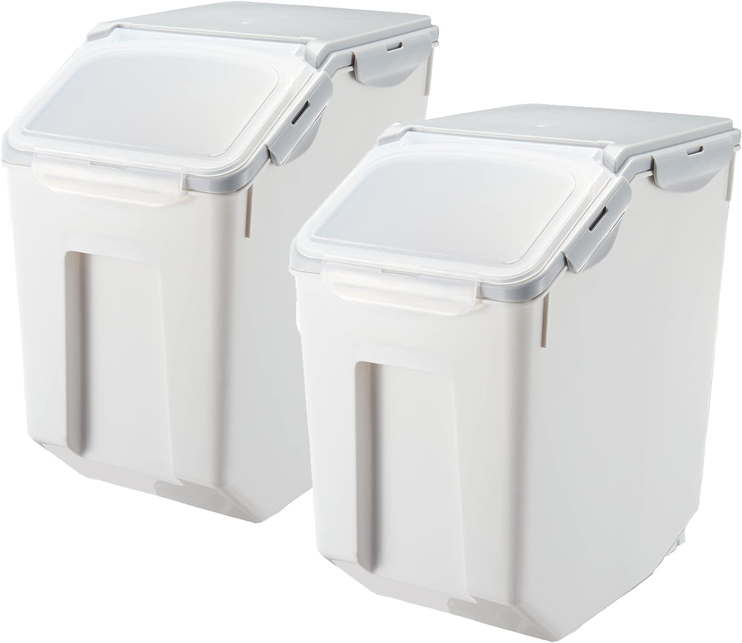 HANAMYA 10 Liter / 20 lbs Rice Storage Container with Measuring Cup, BPA free, For Rice | Grain | Pet Food | Flour, 2 counts, Clear
