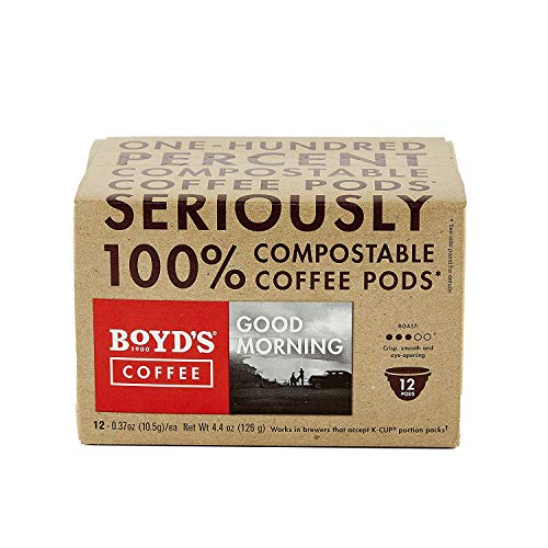 Boyd's Coffee Red Wagon Single Serve, 12 Count | BPI certified, Rainforest Alliance beans, smoky flavor, smooth finish, roasted in Portland, Oregon