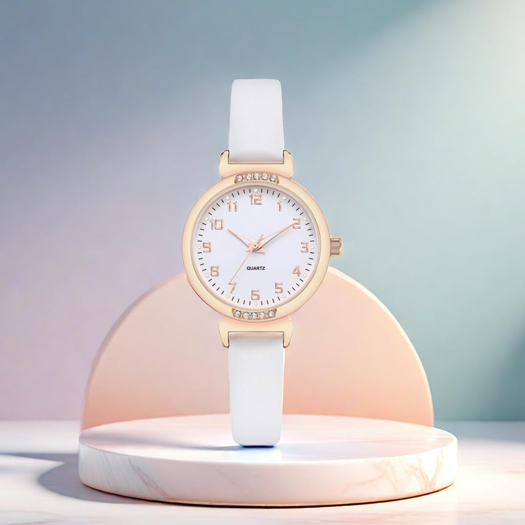 NUOVO Women's Silicone Sports Watch - Crystal Accented Leather Strap Analog Display