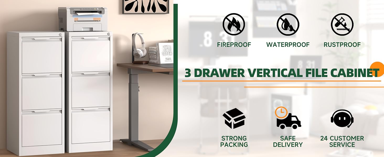 vertical white file cabinet