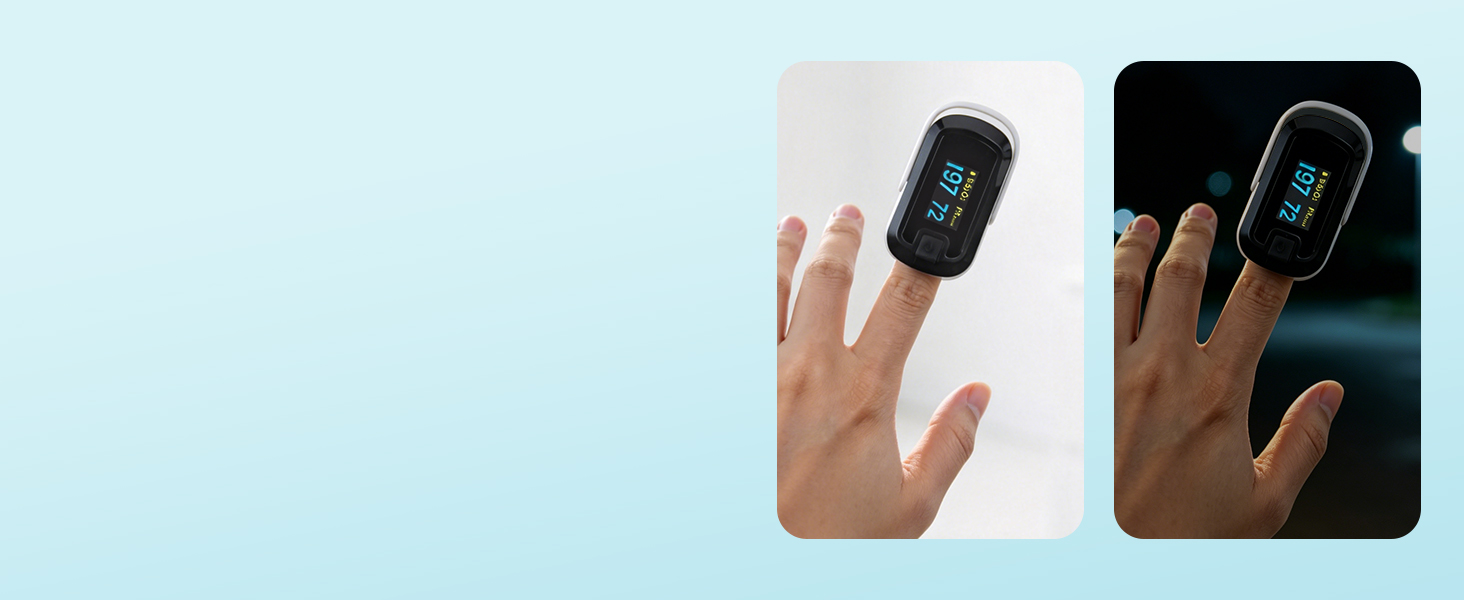Accurate pulse oximeter provides fast blood oxygen and pulse rate readings within seconds