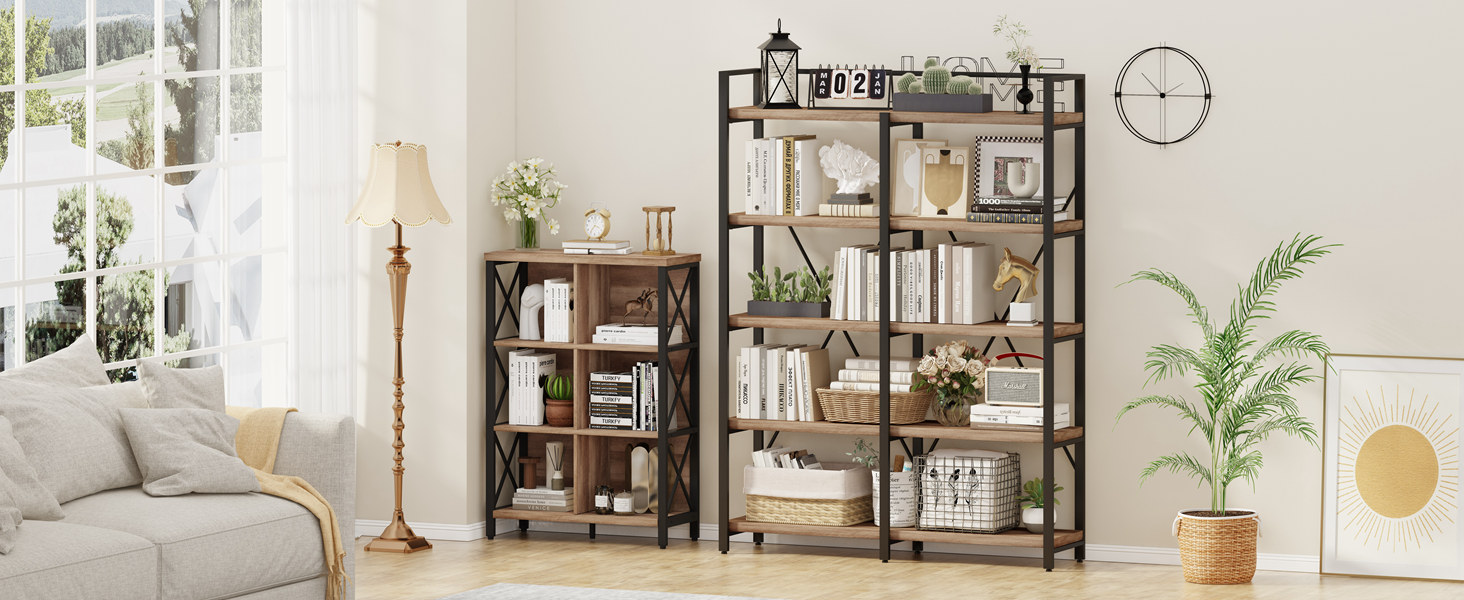 FATORRI Rustic Oak Bookcases and Bookshelves