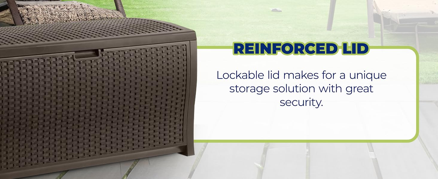 Suncast 73 Gallon Waterproof Resin Wicker Outdoor Patio Storage Deck Box, 3 Pack-DESKTOP CAROUSEL C