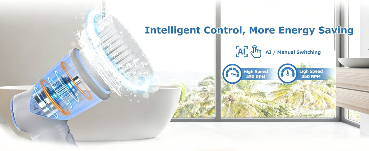 Electric Spin Scrubber, Cordless Power Scrubber &amp; Electric Cleaning Brush with 7 Replaceable Heads