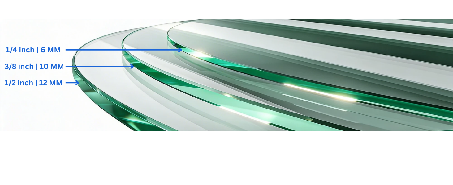 showing glass thickness