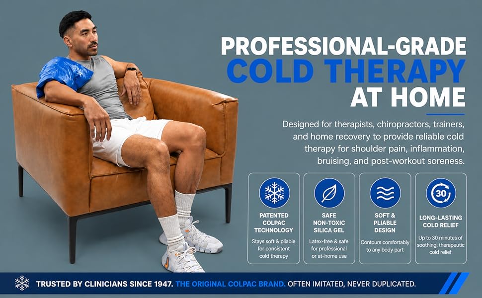 Flexible reusable gel cold pack for shoulder knee elbow back inflammation relief
