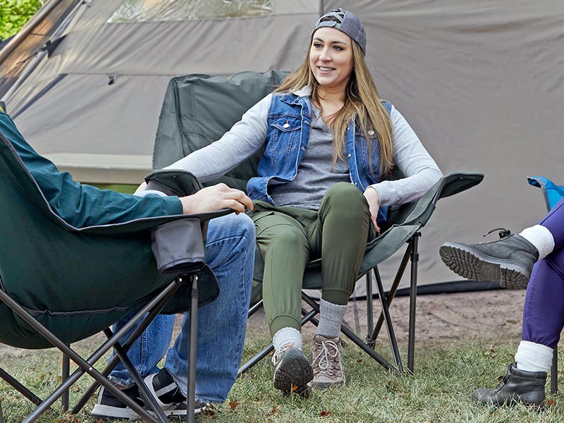 Guide Gear Oversized XL Comfort Padded Camping Chair Gray Plaid
