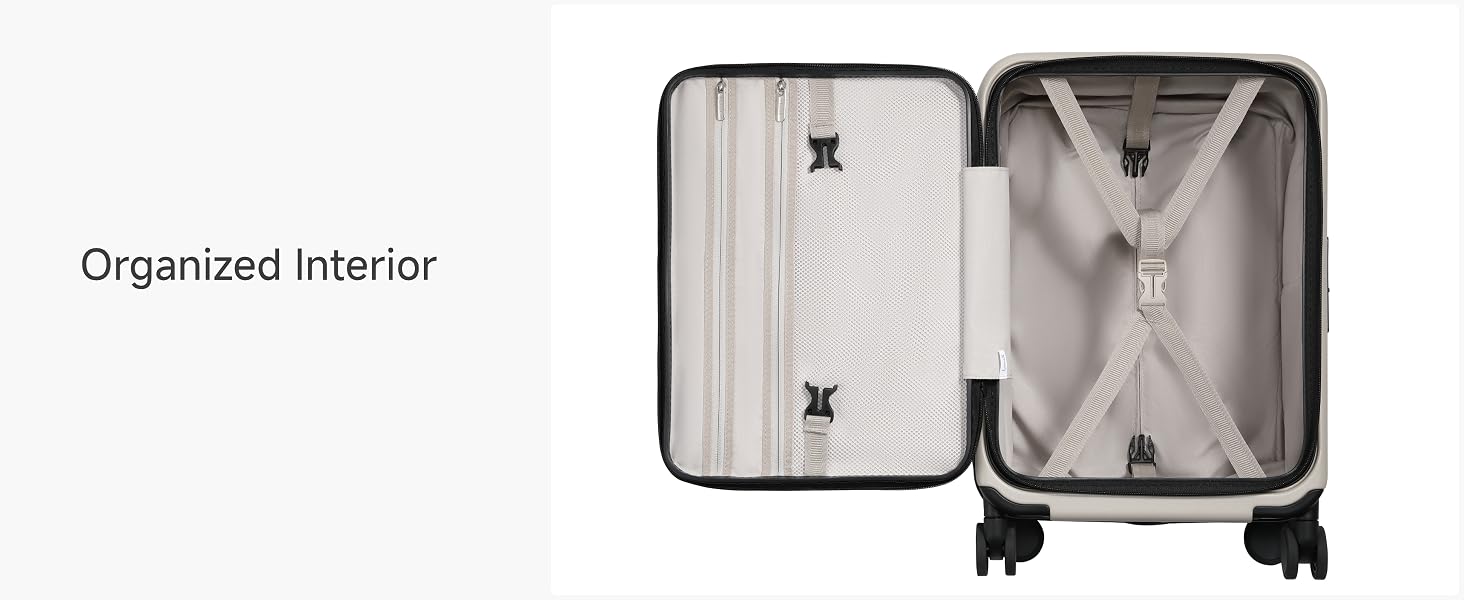 carryon luggage with organized interior