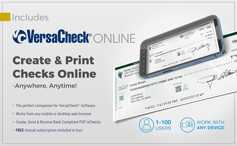 Image showing paper check and check on mobile phone screen