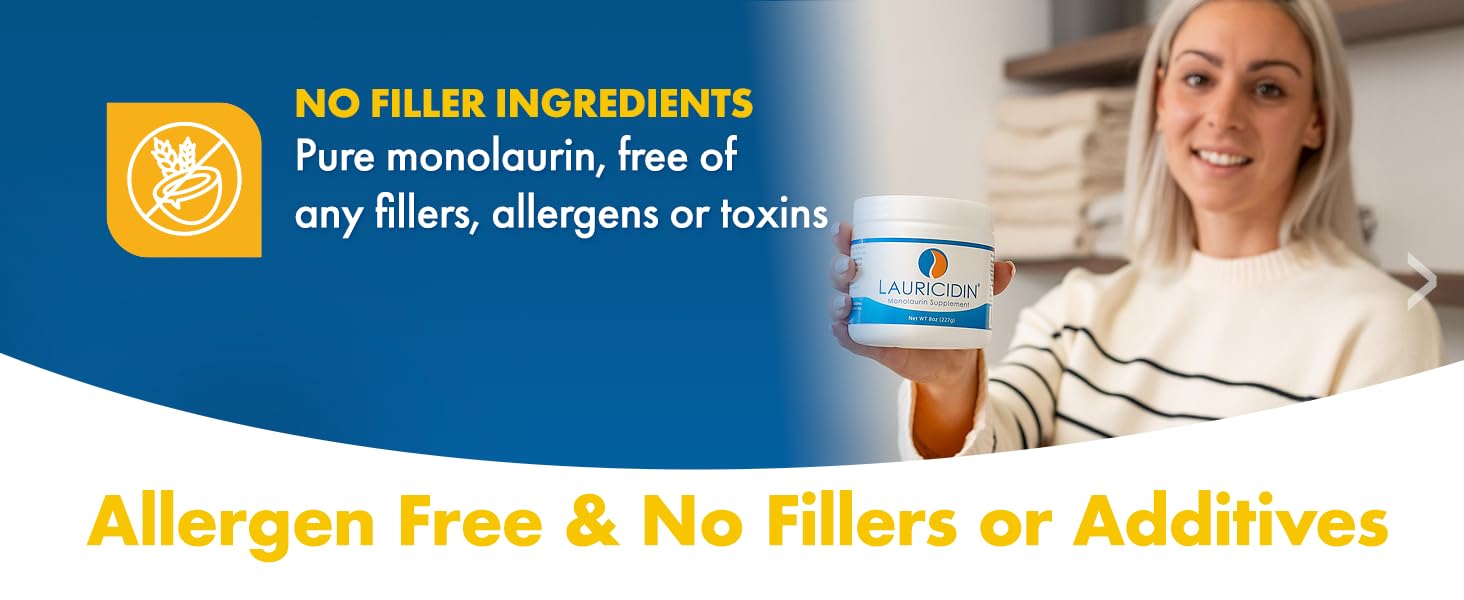 Plant based Formula made with Lauric acid and glycerol, no additives or filler ingredients