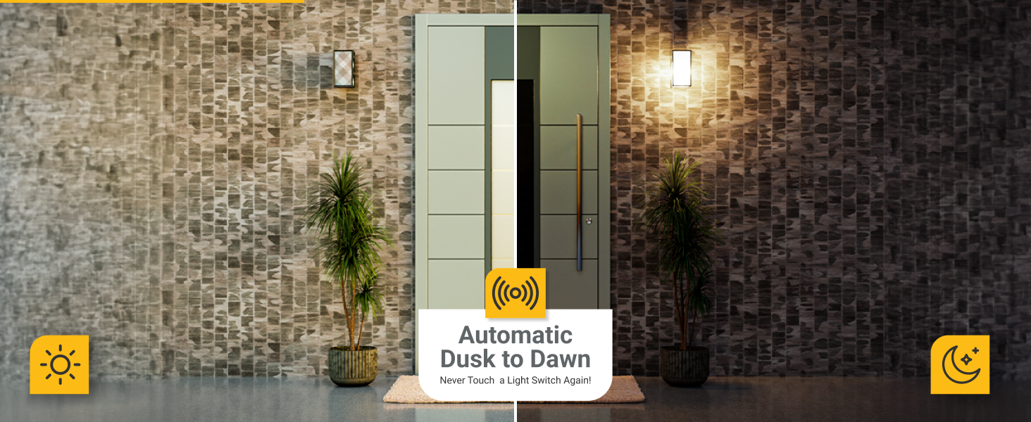 Automatic Dusk to Dawn. Never touch a Light Switch Again.