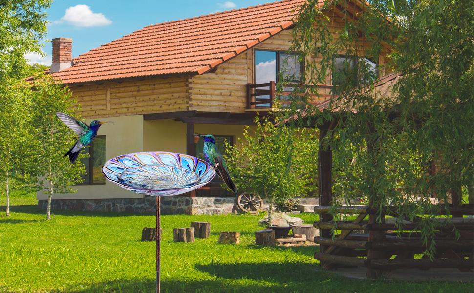 outdoor bird bath