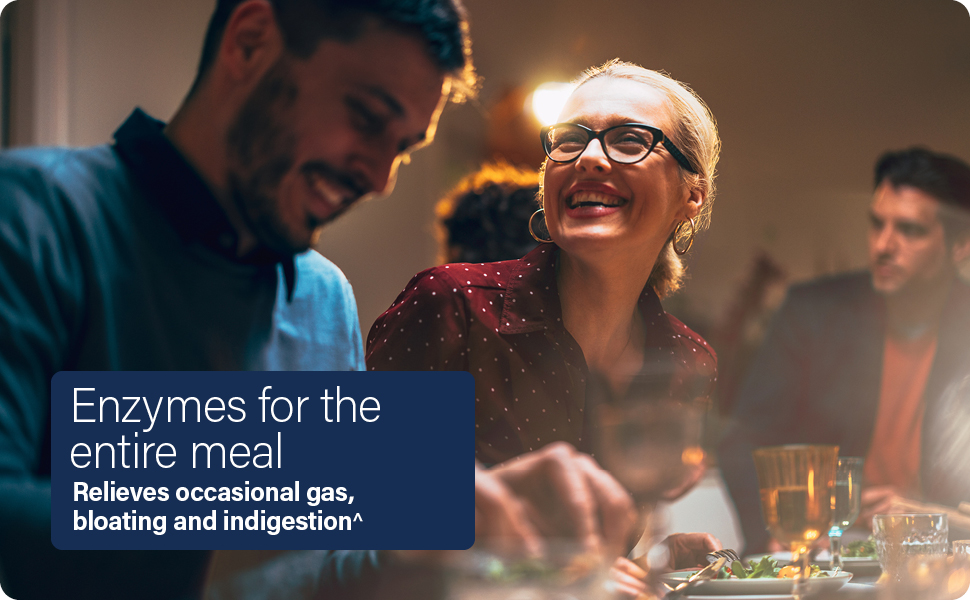 Enzymes for the entire meal relieves occasional gas, bloating and indigestion