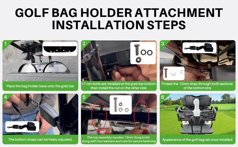 golf cart bag holder for four seat golf cart