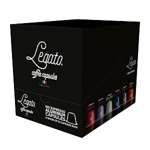 100 count box of espresso pods from Legato